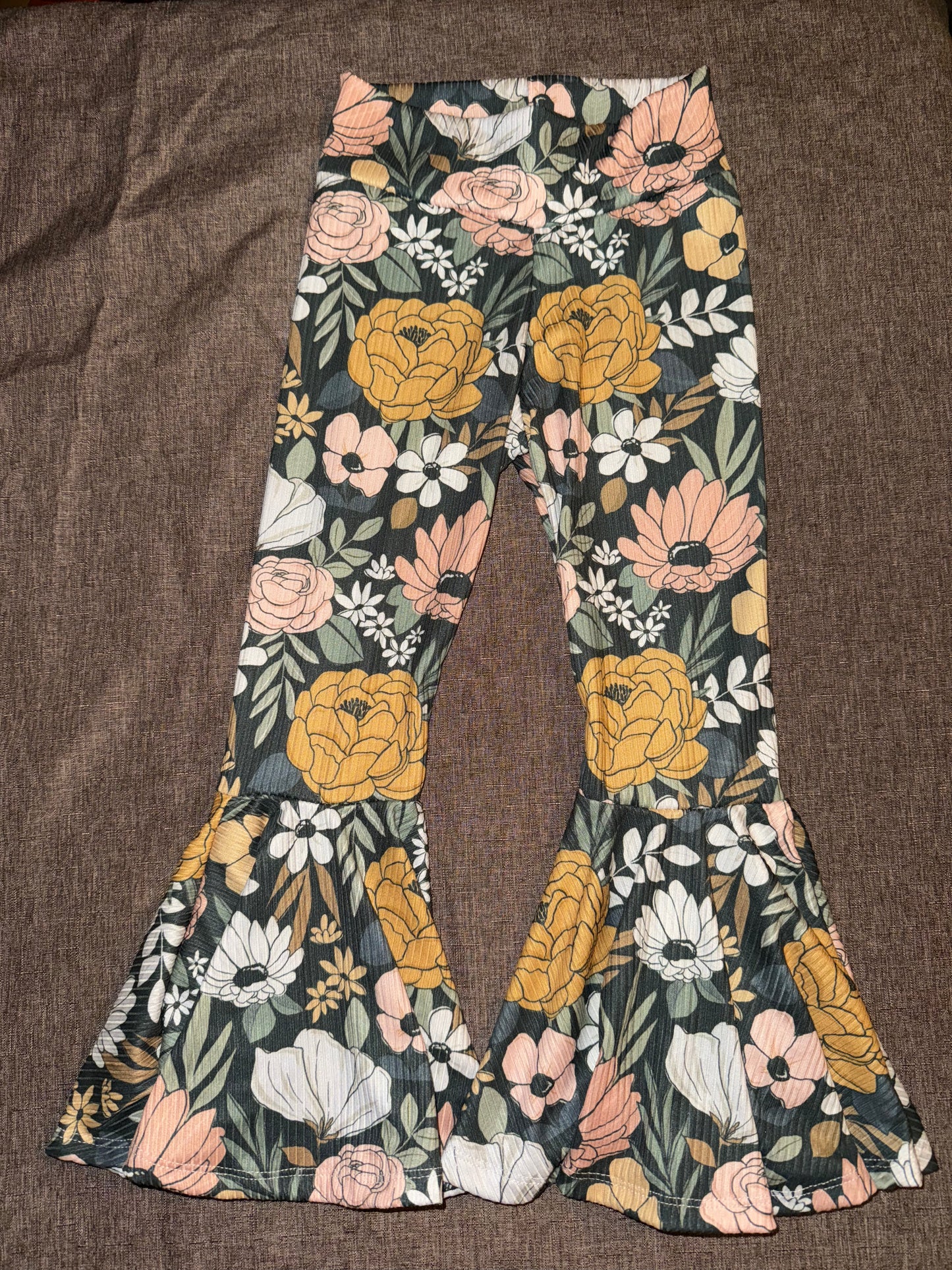 3T Bell Bottoms: Green Spring Floral