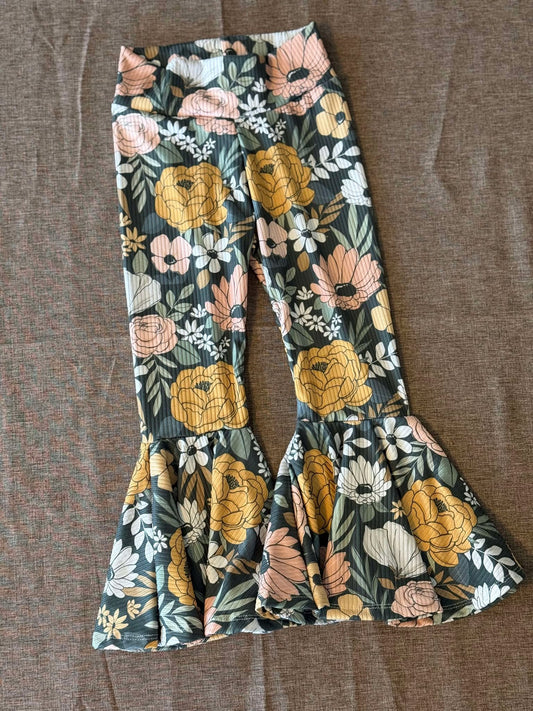 Bell Bottoms: 3T Green Spring Floral